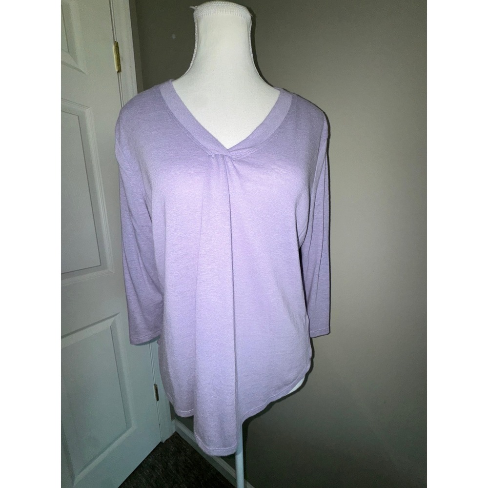 Orvis Womens Lavender Purple Linen Blend Top Size M Cottagecore  Coastal Grandma